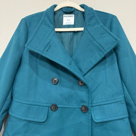 Old Navy Pea Coat Double Breasted Size Small‎ Blue - Picture 4 of 11